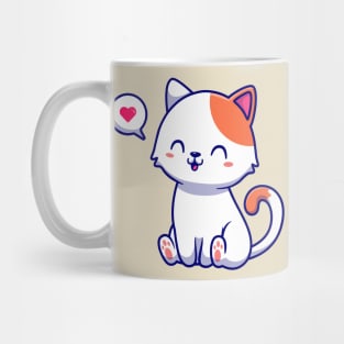 Cute Cat Sitting Cartoon Mug